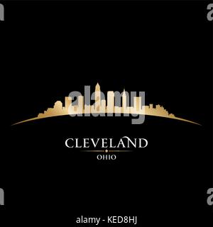 Cleveland Ohio skyline della città silhouette. Illustrazione Vettoriale Illustrazione Vettoriale