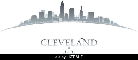 Cleveland Ohio skyline della città silhouette. Illustrazione Vettoriale Illustrazione Vettoriale