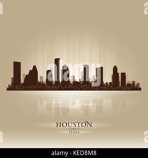 Houston Texas skyline silhouette della città Illustrazione Vettoriale