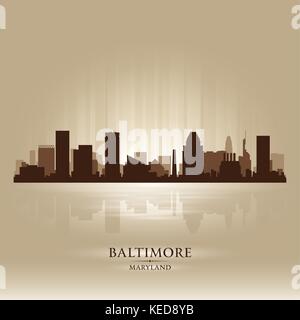 Baltimore, Maryland skyline della città silhouette. Illustrazione Vettoriale Illustrazione Vettoriale