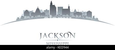 Jackson Mississippi skyline della città silhouette. Illustrazione Vettoriale Illustrazione Vettoriale