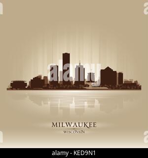 Milwaukee Wisconsin skyline della città silhouette. Illustrazione Vettoriale Illustrazione Vettoriale