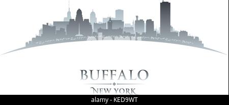 Buffalo New York skyline della città silhouette. Illustrazione Vettoriale Illustrazione Vettoriale