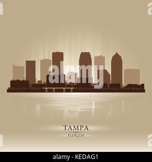 Tampa Florida skyline della città di vettore illustrazione silhouette Illustrazione Vettoriale