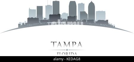Tampa Florida city skyline silhouette. Illustrazione Vettoriale Illustrazione Vettoriale