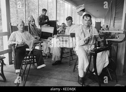 Soldati feriti, Walter Reed General Hospital, Washington DC, USA, Harris & Ewing, 1918 Foto Stock