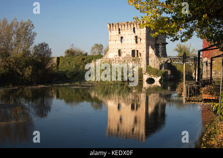 Vista di Borghetto sul Mincio italia Foto Stock