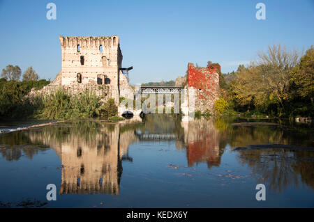 Vista di Borghetto sul Mincio italia Foto Stock