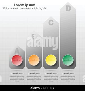 Carta coloful 3d cerchio nero con il grafico a barra per la presentazione del sito web coperchio vettore poster infografico design illustrazione concept Illustrazione Vettoriale