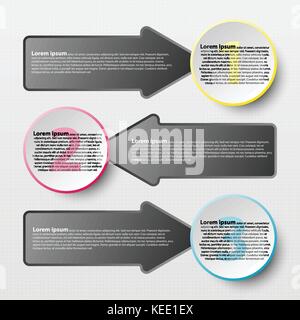 Carta coloful cerchio con freccia per la presentazione del sito web coperchio vettore poster infografico design illustrazione concept Illustrazione Vettoriale