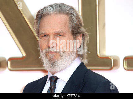 Set 18, 2017 - Jeff Bridges frequentando 'Kingsman: Il Golden Circle" mondo Premiere, Leicester Square a Londra, Inghilterra, Regno Unito Foto Stock