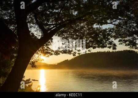 Il fiume Mekong view a Luang Prabang, Laos Foto Stock