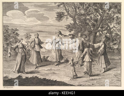 Nativo di una danza (Aubry de La Mottraye viaggi in tutta Europa, in Asia e in parte dell Africa..., London, 1724, vol. Ho, pl. 11) SODDISFATTE DP824501 Foto Stock