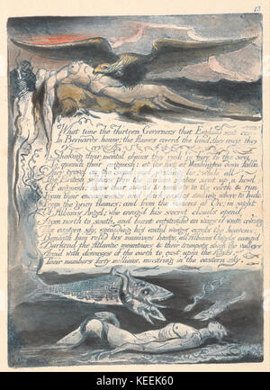 William Blake America. Una profezia, la piastra 15, che ora i tredici governatori.... Foto Stock