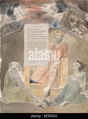 William Blake le poesie di Thomas Gray, Design 61, il bardo. Foto Stock