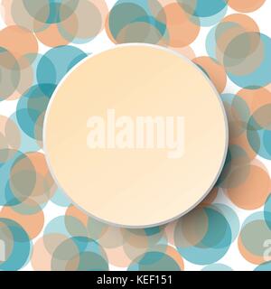 Luce arancione modello di cerchio sul cerchio colorato disegno astratto concetto di sfondo Illustrazione Vettoriale