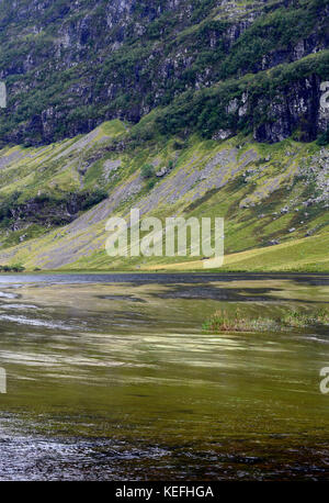 Highlands scozzesi. vicino a Glencoe, Scozia. mountain pass. Foto Stock