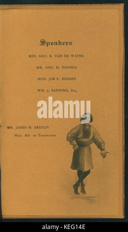 22ND banchetto annuale (detenute da) HOTEL ASSOCIATION OF NEW YORK CITY (a) DELMONICO'S, NY (HOTEL;) (NYPL ADE 275343 4000012046) Foto Stock