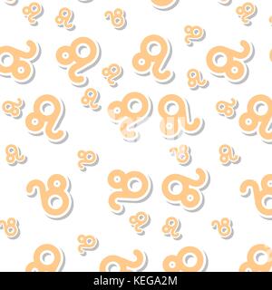 Orange leo astronomia icona simbolo segno pattern su sfondo bianco Illustrazione Vettoriale