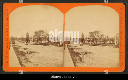 Elgin - una Street View mostra carro coperto, da Adams, J. M. (John Manley) Foto Stock