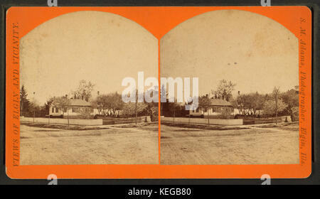 Elgin - una casa con alberi in cortile in fiore, da Adams, J. M. (John Manley) 2 Foto Stock