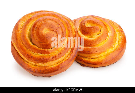 Cottage cheese bun percorso isolato Foto Stock