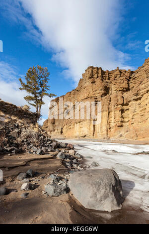 Shoshone fiume shoshone la foresta nazionale del wyoming durante il periodo invernale Foto Stock