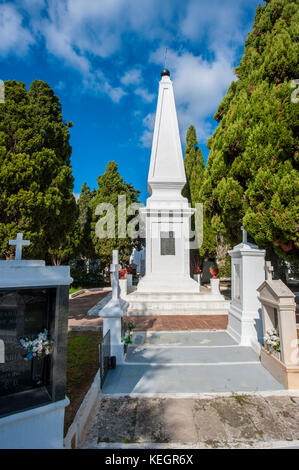 Cimitero comunale in Alaior, central Minorca, Mare Mediterraneo. Foto Stock