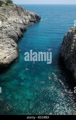 Vista dal ponte di Ciolo, Gagliano del capo, Lecce, Puglia Foto Stock