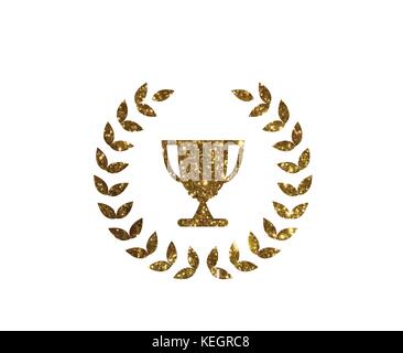 Golden glitter award premio coppa in formato vettoriale Illustrazione Vettoriale