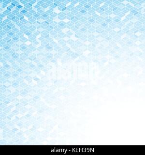Mosaico bianco esagoni linea su fondo azzurro per concetto astratto Illustrazione Vettoriale
