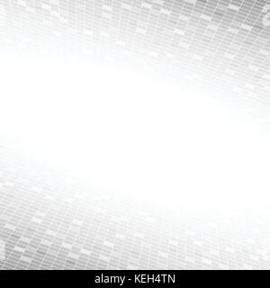 Mosaico bianco griglia in vista prospettica su sfondo grigio chiaro con abstract concpet Illustrazione Vettoriale