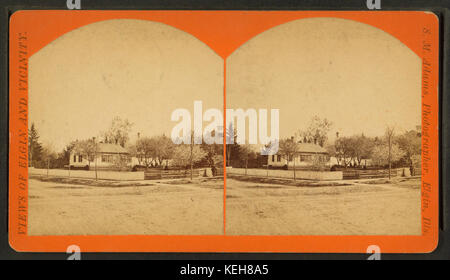 Elgin una casa con alberi in cortile in fiore, da Adams, J. M. (John Manley) Foto Stock