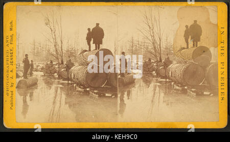 Questa immagine, creata da J.A. Jenney, raffigura una scena di Thomas Foster, che probabilmente mostra lavoratori impegnati in attività di trasporto o trasporto in un ambiente industriale. Foto Stock