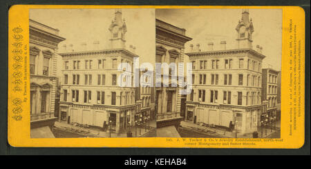 J.W. Tucker & Co. di Jewelery Stabilimento, angolo di Montgomery e Sutter strade, da Robert N. Dennis raccolta di vista stereoscopica 2 Foto Stock