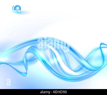 White abstract background moderno con onde blu Illustrazione Vettoriale