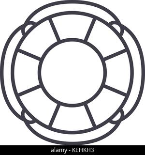 Finanza salvagente linea del vettore icona, segno, illustrazione su sfondo, corse modificabile Illustrazione Vettoriale