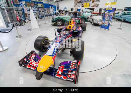 Daniel Ricciardo Red Bull di Formula 1 auto da competizione in esposizione presso il Museo del motore di WA, Whiteman Park nella Valle di Swan, Perth, Western Australia Foto Stock