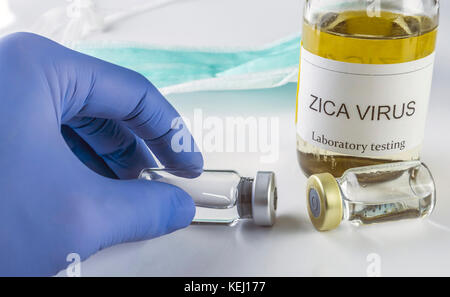 Test per la ricerca di zika prova concettuale di immagine Foto Stock