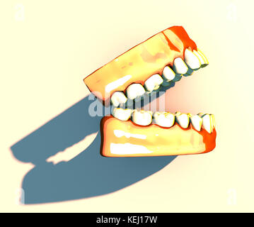 Denti e gengive, odontoiatria, pulizia dentale, igiene orale Foto Stock