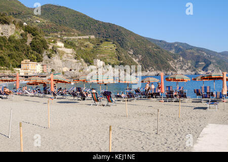 Spiaggia di Monterosso, Liguria, Italia Foto Stock