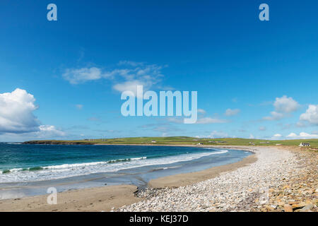 La spiaggia a Skara Brae, Continentale, Orkney, Scotland, Regno Unito Foto Stock