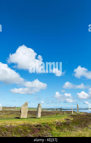 Anello di Brodgar, Orkney. Il neolitico stone circle, risalenti al periodo intorno al 2000 a 2500 BC, Continentale, Orkney, Scotland, Regno Unito Foto Stock