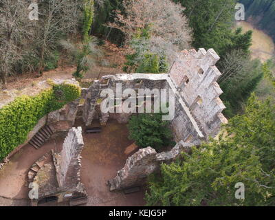 Castello di Zavelstein dall'alto, germania Foto Stock