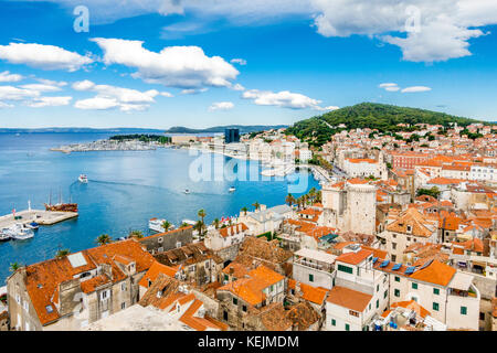 Vista aerea del porto di Spalato, Croazia Foto Stock