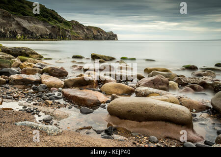 Sandsend beach, Yorkshire Foto Stock