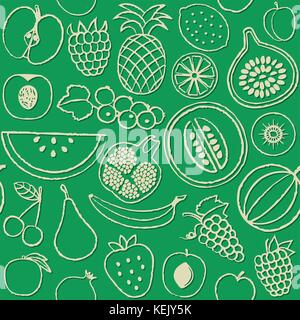Vector seamless pattern con vari frutti. Illustrazione Vettoriale
