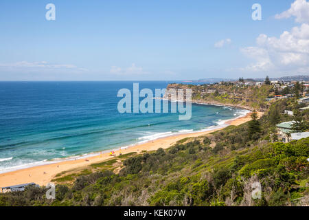 Bungan Beach a Newport, una delle spiagge settentrionali di Sydney, nuovo Galles del Sud, Australia Foto Stock