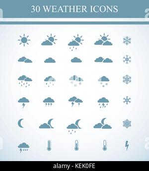 Set di icone meteo. EPS vettoriali 8 Illustrazione Vettoriale