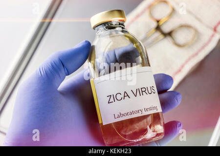 Test per la ricerca di zika prova concettuale di immagine Foto Stock